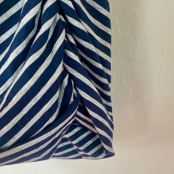 ATHLETA EMBER NAVY BLUE GRAY STRIPE RACERBACK SUPPORT TANK DRESS Womens Sz Small - Picture 6 of 12